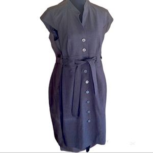 Calvin Klein Gray Button Down Dress Fully Lined- Mid Length Womens - Size 12